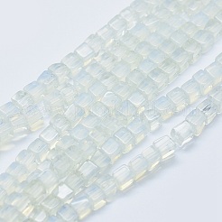オパールビーズ連売り  キューブ  3~4.5x3~4.5x3~5mm  穴：0.8~1mm  約89~97個/連  15.1~15.5インチ（38.5~39.5cm）&nbsp;G-F631-C05