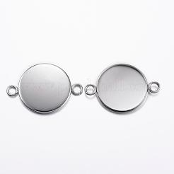 Tarnish Resistant 304 Stainless Steel Cabochon Connector Settings&nbsp;STAS-P161-29-20mm