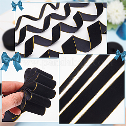 4 Rolls 4 Styles Single Face Velvet Gold Edged Ribbon for Bowknot Making&nbsp;OCOR-PH0002-93