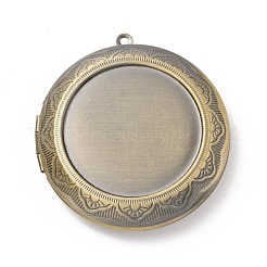 Rack Plating Brass Locket Pendants&nbsp;KK-F839-001BAB