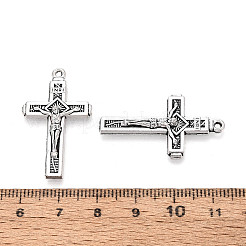 合金のチベット風チャーム  十字架クロスチャーム  アンティークシルバー  33.5x19x3.5mm  穴：1.2~1.4mm&nbsp;TIBEP-T054-11AS