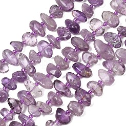 天然石アメジストビーズ連売り  ナゲット  8.5~19x3.5~10x3.5~8mm  穴：0.8mm  約43~60個/連  15.75''（40センチメートル）&nbsp;GG-CBA3A44-A03-01