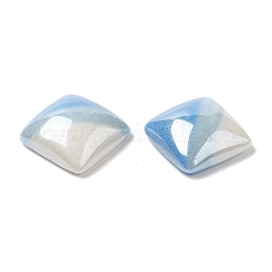ツートンカラーのガラスカボション  正方形  ミックスカラー  10~10.5x10~10.5x4mm&nbsp;GLAA-B012-58B