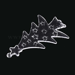 透明なプラスチック製の大きなペンダント  クリスマスツリー  透明  94x61x5mm  穴：3mm  約72個/500g&nbsp;KY-T042-07