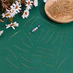 304ステンレススチールフラットヘッドピン300個  18KGP本金メッキ  50x0.5mm  ヘッド：1.2mm&nbsp;STAS-ME0002-71