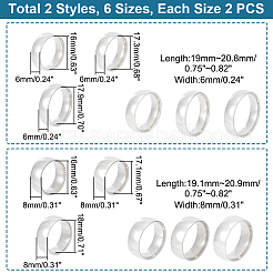 24Pcs 12 Size Stainless Steel Simple Plain Band Rings Set for Women&nbsp;RJEW-UN0002-59
