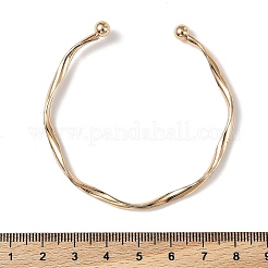 ウェーブ合金カフバングル  女性用オープンバングル  ゴールドカラー  内径：2-1/4インチ（5.6cm）&nbsp;BJEW-L701-04G
