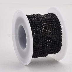 電気泳動鉄ラインストーンストラスチェーン  ラインストーンカップチェーン  スプールで  ジェット  ss8.5  2.4~2.5mm  約10ヤード/ロール&nbsp;CHC-Q009-SS8.5-B01