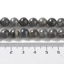 天然石ラブラドライトビーズ連売り  グレードAB +  ラウンド  8mm  穴：1mm  約45~48個/連  15.3インチ&nbsp;G-S333-8mm-035