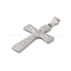 304ステンレスペンダント  イエスと交差  ステンレス鋼色  35x23x2mm  穴：6x3.5mm&nbsp;STAS-P400-11E-P