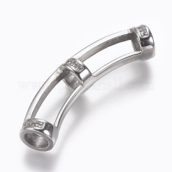 変色しにくい304ステンレススチールチューブビーズ  中空  ステンレス鋼色  41x8mm  穴：5mm&nbsp;STAS-F195-037P