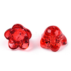グラデーション手作りランプワーク ビーズ  花  ミックスカラー  11x7.5mm  穴：1.3mm&nbsp;LAMP-CJC0008-22