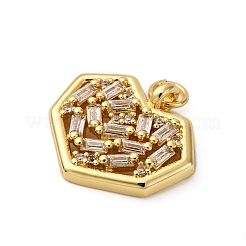 Brass Micro Pave Cubic Zirconia Pendants&nbsp;KK-P308-17G