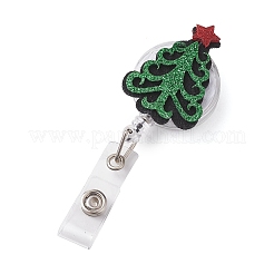 2Pcs 2 Styles Christmas Theme Non-woven Fabrics with ABS Plastic Clip-On Retractable Badge Holders&nbsp;HJEW-JM02167