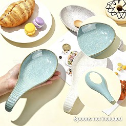 陶器の食器置き  台所用品ホルダー  スプーン用  取鍋  トング  ホワイト  232x98.5x25.5mm  内径：143.5x92mm&nbsp;PR-FZC5170-02
