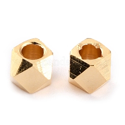 真鍮製スペーサービーズ  長持ちメッキ  ファセット列  24KGP本金メッキ  4x4~5mm  穴：2mm&nbsp;LS-KK-O133-202C-G