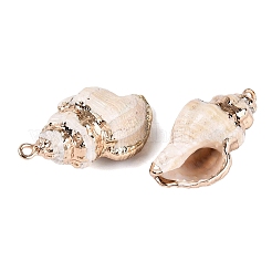 Electroplate Natural Sea Shell Pendants&nbsp;SSHEL-Q100-25KCG