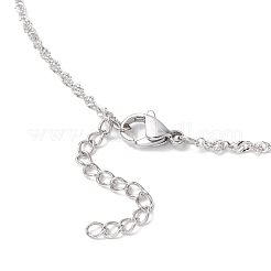 304 Stainless Steel Empty Macrame Pouch Pendant Singapore Chain Necklace Making&nbsp;NJEW-JN05278