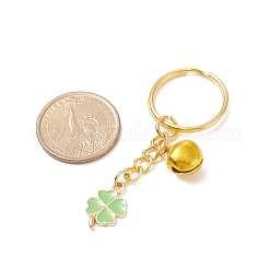 St.Patrick's Day Clover Alloy Enamel Charms Keychains&nbsp;KEYC-JKC00367-02
