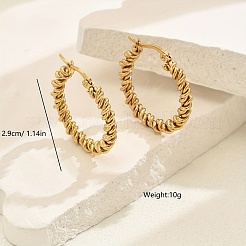 Elegant Stainless Steel Twist Hoop Earrings&nbsp;VZ4078