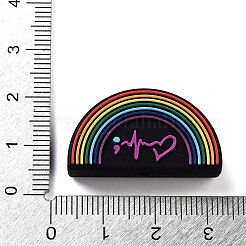 シリコンビーズ  混合形状  レインボー  17x30x7mm  穴：2mm&nbsp;SIL-M005-02C