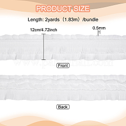 3層のポリエステルレーストリミング  フリルトリム  衣装の装飾  ホワイト  120x0.5mm  2ヤード/バンドル&nbsp;DIY-WH0304-896B