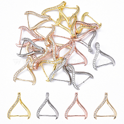 4Pcs 4 Colors Rack Plating Brass Micro Pave Cubic Zirconia Ice Pick Pinch Bails&nbsp;KK-YW0003-43