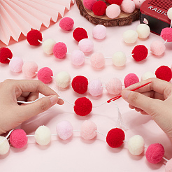 Wool Felt Ball Garland Colorful Pom Pom&nbsp;AJEW-WH0258-717A