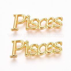 シルバーカラーメッキ合金カボション  十二星座  魚座  7~10x15~48x1.5~2mm&nbsp;PALLOY-WH0068-08S-D