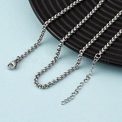 3MM 304 Stainless Steel Rolo Chain Necklaces&nbsp;NJEW-P338-08P
