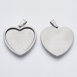 Non-Tarnish 201 Stainless Steel Pendant Cabochon Settings&nbsp;X-STAS-R101-02