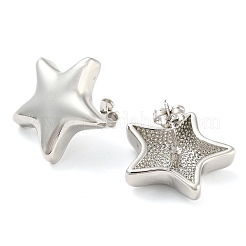 Rack Plating Brass Star Stud Earrings&nbsp;EJEW-P242-05P