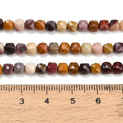 天然石モッカイトビーズ連売り  多面カット  キューブ  4~5x4~5x4~5mm  穴：0.7mm  約91個/連  15.35''~15.55''（39~39.5センチメートル）&nbsp;GG-CBA77FB-D03-03