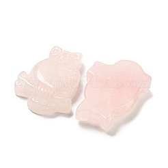 天然石ローズクォーツペンダント  フクロウのチャーム  44~46x29~31x7.5~10mm  穴：1.4mm&nbsp;G-M417-08G