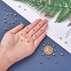 40 個 4 スタイル真鍮チューブベイル  ループベイル  保釈ビーズ  中CCBプラスチックを使って  長持ちメッキ  ロンデル  プラチナ·ゴールデン  6~7x4~5x3.5~3.8mm  穴：1mm  10個/カラー&nbsp;KK-SZ0006-39