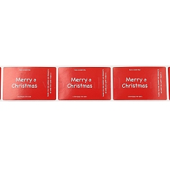 クリスマステーマ紙粘着ステッカー200枚  プレゼントデコレーション用  レッド  80x50x0.1mm&nbsp;DIY-M070-02A