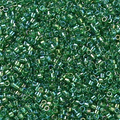 MIYUKIデリカビーズ  シリンダー  日本製シードビーズ  11/0  （db0152)透明な緑のab  1.3x1.6mm  穴：0.8mm  約10000個/袋  50 G /袋&nbsp;SEED-X0054-DB0152