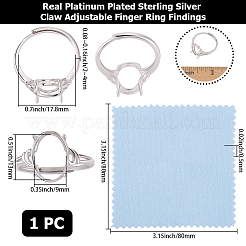 1Pc Adjustable 925 Sterling Silver Ring Components&nbsp;STER-BBC0009-14