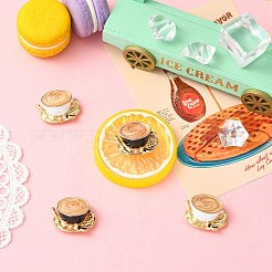 コーヒーエナメルピン 4色 2個  バックパック服用合金ブローチ  ミックスカラー  19x26mm  2個/カラー&nbsp;JEWB-CJ0003-31