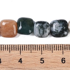 天然石インディアン瑪瑙ビーズ連売り  正方形  8.5x8.5x5mm  穴：1.6mm  約50個/連  16.34''（41.5センチメートル）&nbsp;G-M435-A02-01