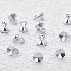 真鍮製ペンダントベイル  長持ちメッキ  プラチナメッキ  4x3.5mm  穴：2mm  20個/セット&nbsp;KK-BC0003-85P