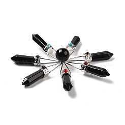 Natural Obsidian 7 Chakra Points Energy Generator&nbsp;DJEW-I016-01P-02