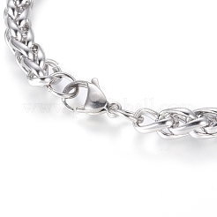 Tarnish Resistant 304 Stainless Steel Wheat Chain Bracelets&nbsp;BJEW-G622-01P-A