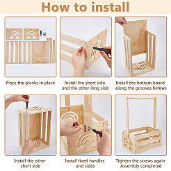 Rectangle Wooden Baby Shower Closet Crates&nbsp;ODIS-WH0099-102A