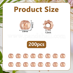 真鍮ビーズ200個  ファンシーカット  ローズゴールド  2.8x2.3mm  穴：1.2mm&nbsp;KK-DC0004-99