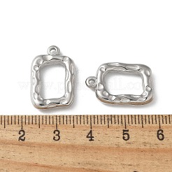 304ステンレスペンダント  長方形チャーム  ステンレス鋼色  20x13.5x3mm  穴：1.8mm&nbsp;STAS-I330-025P