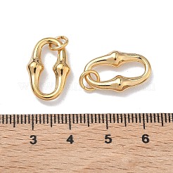 304ステンレスペンダント  オーバルチャーム  真空めっき  長持ちメッキ  ゴールドカラー  18.5x12x4mm  丸カン：6x1ミリ  内径：3mm&nbsp;X-STAS-C170-01G