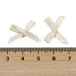 ポリエステル衣装アクセサリー  蝶結び  フローラルホワイト  16x19x3mm&nbsp;DIY-A052-01-01