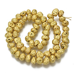 Electroplated Natural Lava Rock Beads Strands&nbsp;G-S352-29G
