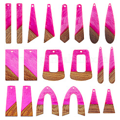 20Pcs 10 Styles Resin & Wood Pendants&nbsp;WOOD-TA0002-67B